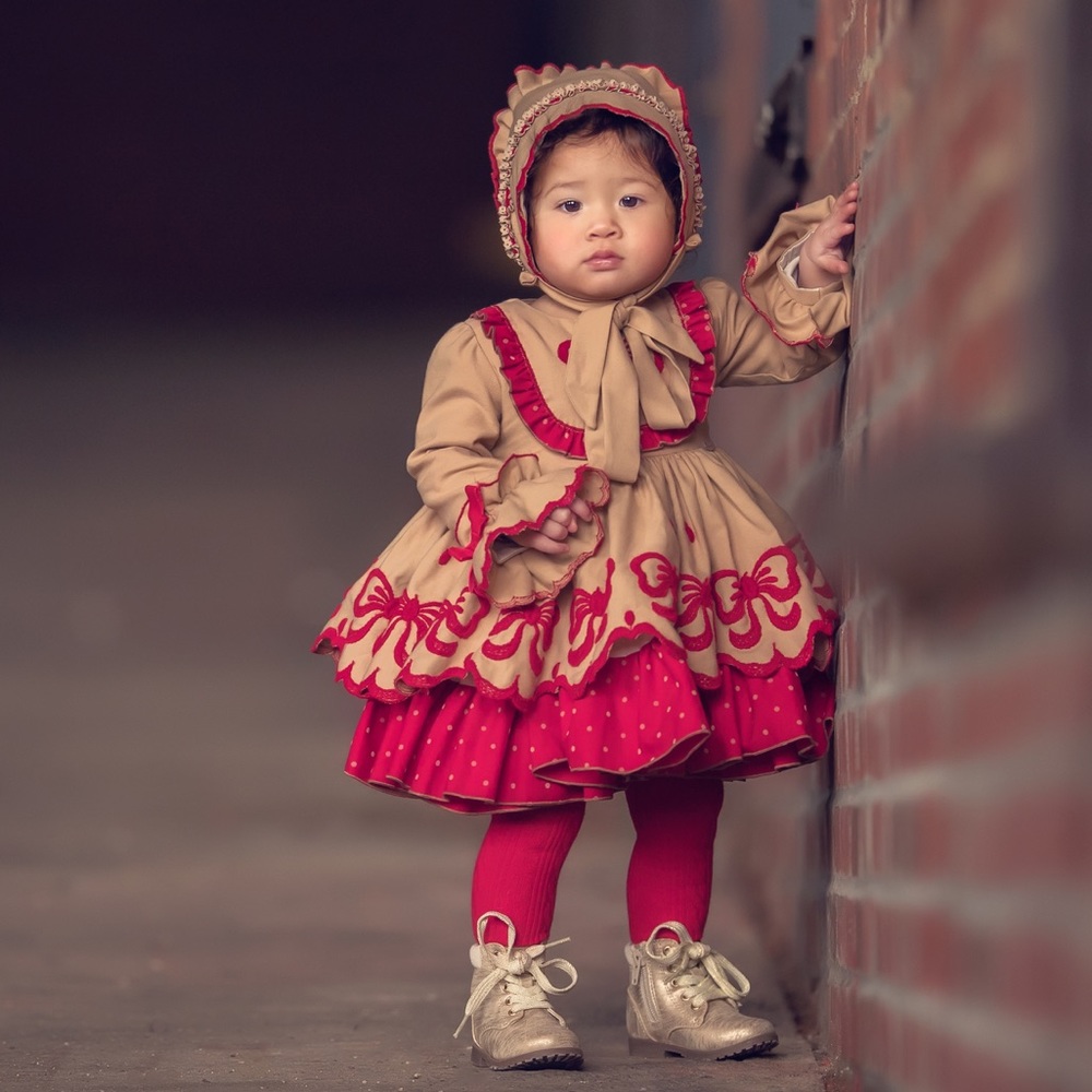 SOLD La Amapola Dress with bonnetbloomers size 2
